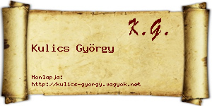Kulics György névjegykártya