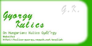 gyorgy kulics business card